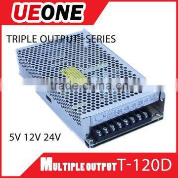 UEONE 120w Triple output 5v8A 12v4A 24v2A switching power supply T-120D