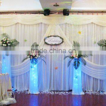 White 10 Feet Wide Voile Sheer Wedding Drapes Ceiling Drapes photo-5
