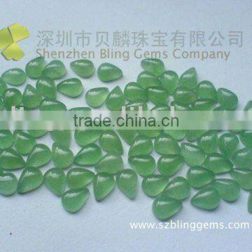 Wholesale natural loose stone green aventurine pear shaped cabochon