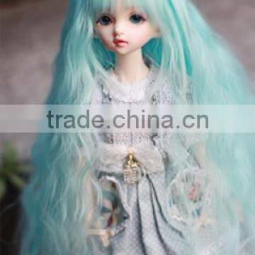 High Quality Blue to White Small Wavy 1/4 Bjd Doll Wigs photo-3