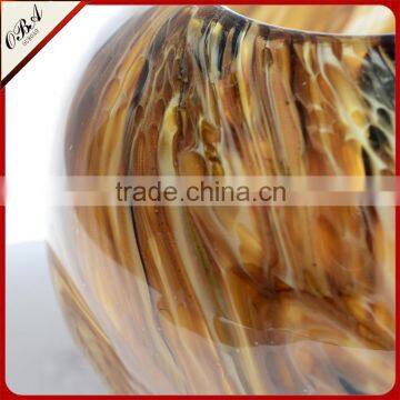 Fashion Design Handmade Wood Grain Pattern Decorative Circular Glass Vase photo-5