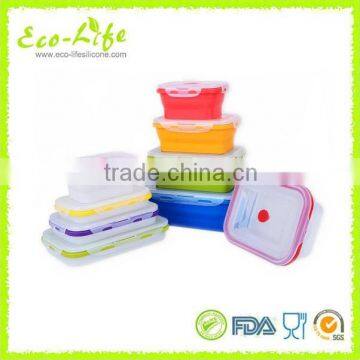 4 Pack (350/450/800/1200ML) Silicone Collapsible Lunch Food Storage Containers