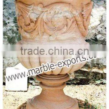 Hand Carved Beautiful Marble Large Flower Pot