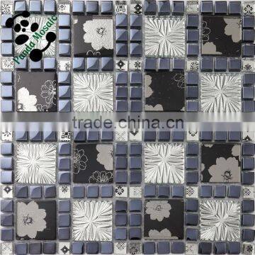 SMP26 Building material kitchen backsplash tile bathroom glass mix metal mosaic