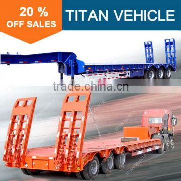 Titan cheap new 2 3 4 axle gooseneck low loader flatbed car trailer truck semi trailer for sale used