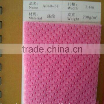 100% polyester air mesh fabric in pink color