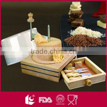 Wooden cheese cutting board set