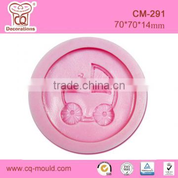 Round Shape Baby Carriage Design Silicone Fondant Chocolate Soap Mold