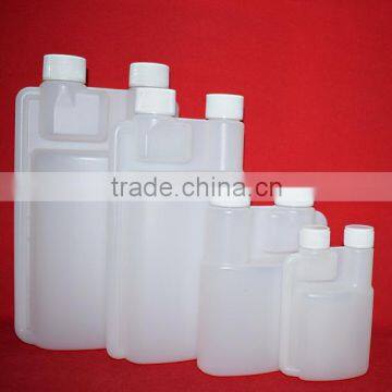 100ml 250ml 500ml 1000ml plastic HDPE dosing fuel oil/engine oil additive bottle double neck bottle