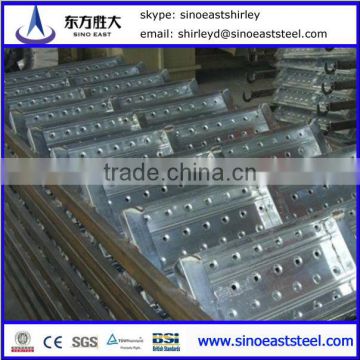 Galvanized metal scaffolding plank