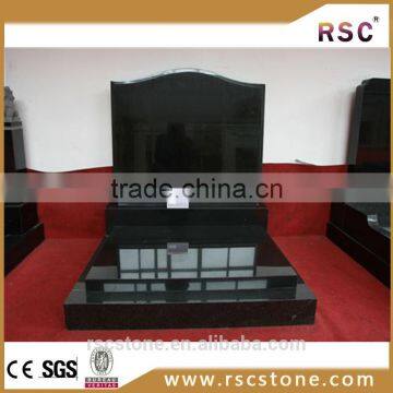 Absolute black granite polished tombstone