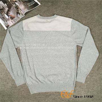 Cotton Men Sweater With Canvas Patch and Pocket photo-2