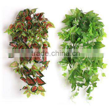 Green artificial plant leave vines wholesale for garden wall decoration