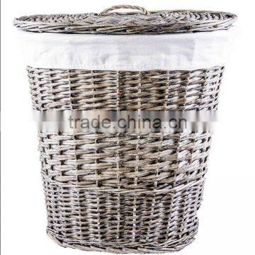 Hand-Woven Willow Wicker Customized Dirty Laundry Basket photo-5