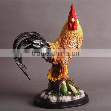 Garden Ornaments Resin Cock Figurine Farm Animal Rooster Statue photo-2