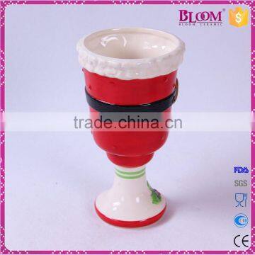 Wine Glass Shape Ceramic Custom Coffee Cup With Handle photo-4