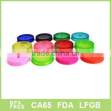 Colorful plastic mason jar lid