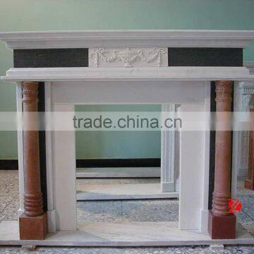 hand carved stone indoor decorative fireplace surround