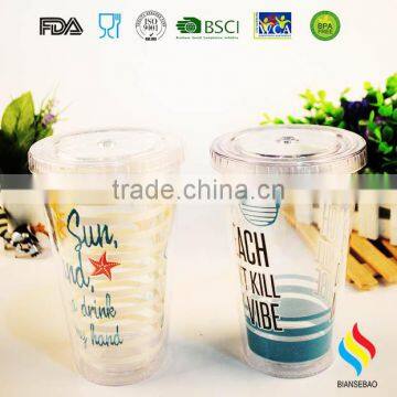 LFGB Passed PS 450ml Plastic Tumbler Cups With OEM LOGO photo-2