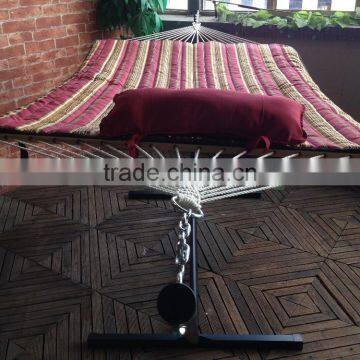 Red and Tan Stripe 12FT Rope Hammock Combo With Stand, Pad and Pillow photo-2