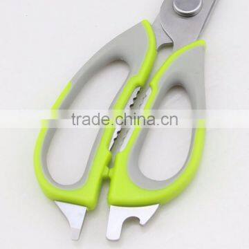 Green Handle Stainless Steel Blade Magnetic Kitchen Scissors With Cover photo-2