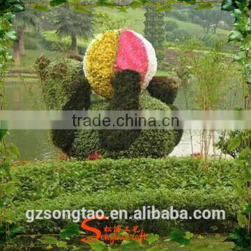 Home Designs Artificial Plant Vertical Garden with panda Topiary