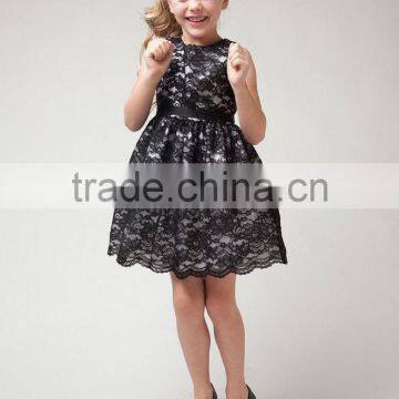 New 2015 Girl Dress Black Lace Kids Clothes Vintage Baby Girls Dresses Designer Children Clothing Princess Dress Special Events photo-3
