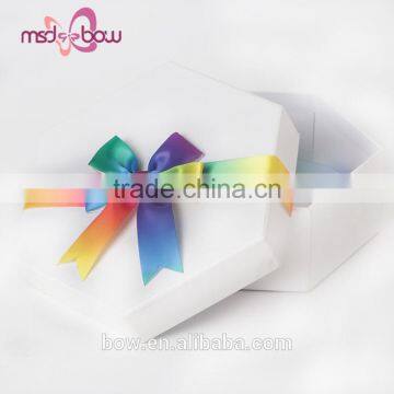 China Pre-made Satin Rainbow Gift Box Wrapping Ribbon Bow photo-2