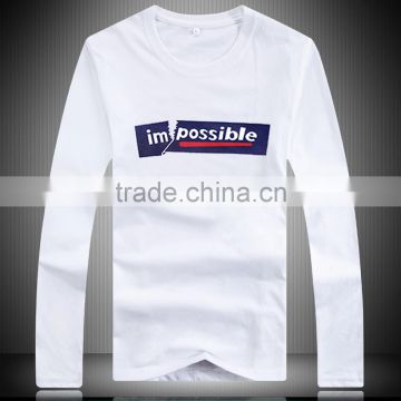 Alibaba 11 years Golden Supplier custom white long sleeve t shirt with printing