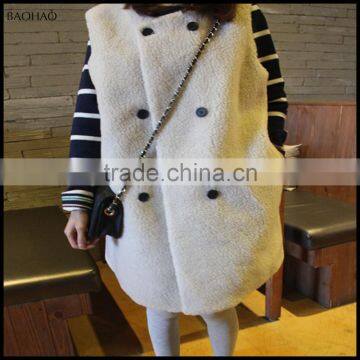 Ladies elegant winter coat long winter trench vest ladies lamb long winter coats