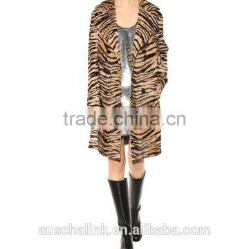 2016 Winter Lady Fancy High Quality Print Goat Fur Coat OEM Service