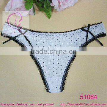 Fashion white cotton thong for young girls