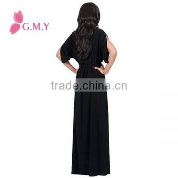 Women's Batwing Deep V-neck Dolman Sleeve Maxi Dresses Elegant Abendkleider Lang photo-3