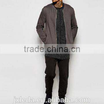 New Style Curved Hem Blank Bomber Jacket Custom Made photo-2