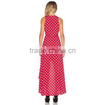 Wholesale 2016 New Design Sleeveless Long Crinkle Chiffon Full Length Party Dress photo-3