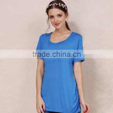 Thin Section Short Sleeve Nursing Clothes Solid Breastfeeding Clothing Mode Style Pregnant Women T-shirts