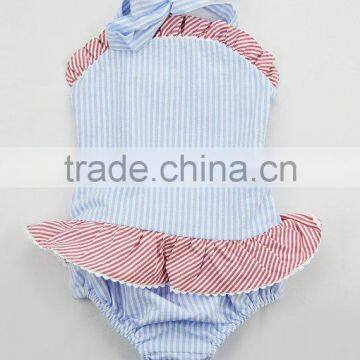 Girl Child Swimsuit Kid Seersucker Swimsuit Kids Swimwear for Girls photo-5