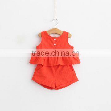 Kids Clothes Plaid Shirt Short Sleeve Round Lace Collar Match Cotton Shorts With Two Smaller Bowknot photo-4