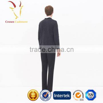 Excellent Mens Knitted Wool Pure Cashmere Cardigan photo-2