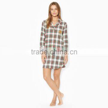 Checked long dress women minion pajamas