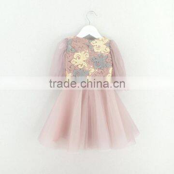 Lace Hook Flower Boutique Girl Clothing Eugen Yarn Stitching Short Sleeve Girl Dress photo-3