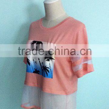 Hollow Out Girl Tshirt With Picture Pattern photo-2
