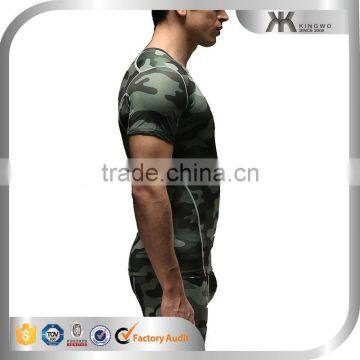 Exercise Equipment Fitness Apparel Men OEM Clothing Sublimation Camouflage Fabric T-shirt Men's Clothing photo-3