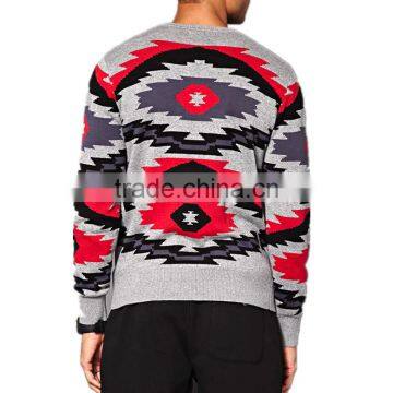 Long Sleeve Round Neck Cotton Pullover Southwestern Knitted Pullover Men Sweater photo-3