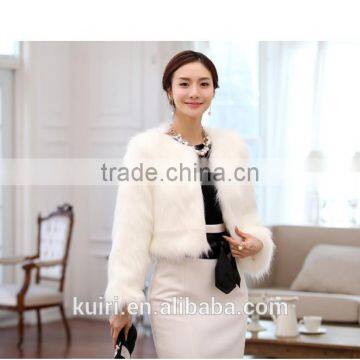 Eight colour woman short faux fur coat winter lady wedding jackets long sleeves