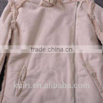 Faux Fur Leather Jackets 2016 Fashion Women's Imitation Lambs Wool Coat Spliced Large Lapel Overcoat With Belt photo-6