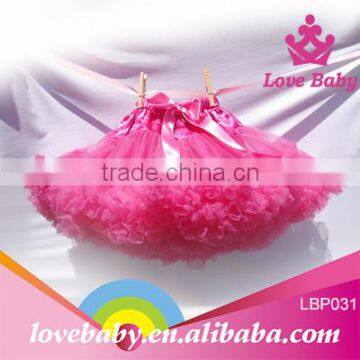 hot sale pink fluffy chiffon tutu skirt pettiskirt for kids