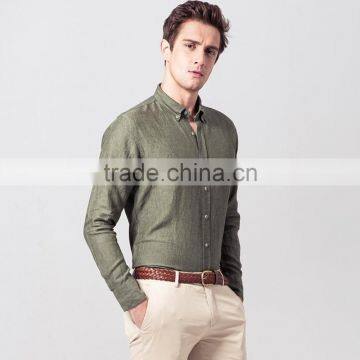 Men's Long Sleeve Flax Casual Shirt photo-3