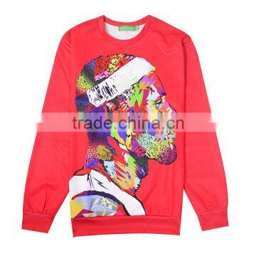 2016 Men Hoodies design round neck printed long sleeve male hoodie for OEM