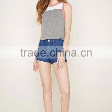 2016 Guangzhou Shandao Oem Service Summer New Design Casual Knit Patchwork Sleeveless Ladies Tops Images photo-4